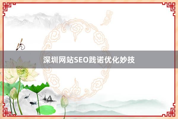 深圳网站SEO践诺优化妙技